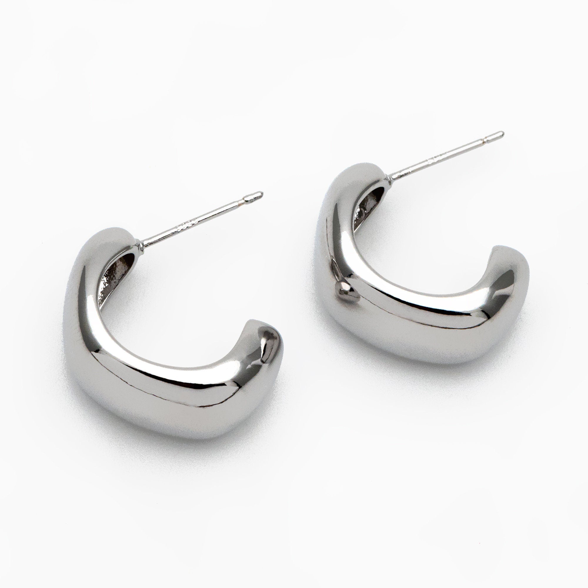 10pcs Gold/ Silver Minimalist Ear Posts, 18K Gold/ Rhodium plated Brass Ear Posts, Stud Earrings (GB-2042)